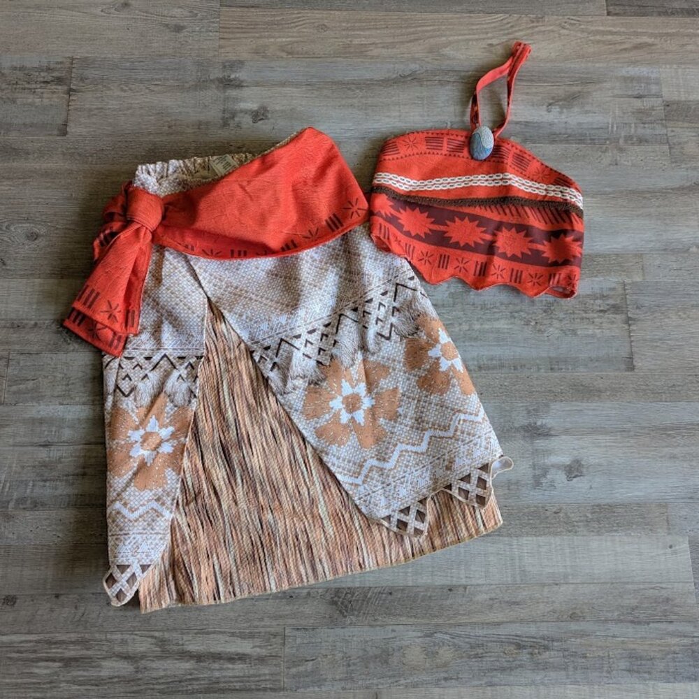 🌺 Disney Moana Girls Costume – 2-Piece Set (Size 9/10)